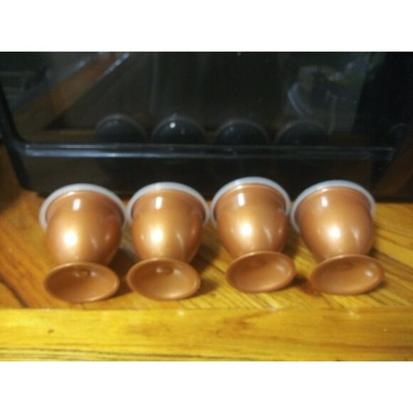 NWOB Egg Makers w/Egg Caddy Copper Chef Copper Egg holders w/lids & caddy - Picture 4 of 9